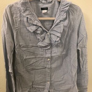J. Crew Ruffle Button Down